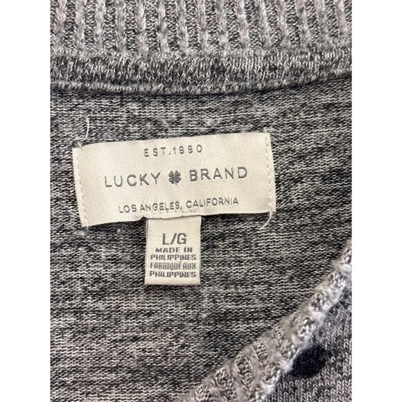 Lucky Brand Gray Polka Dot Sweater L/G Made In Philippines - Picture 4 of 6